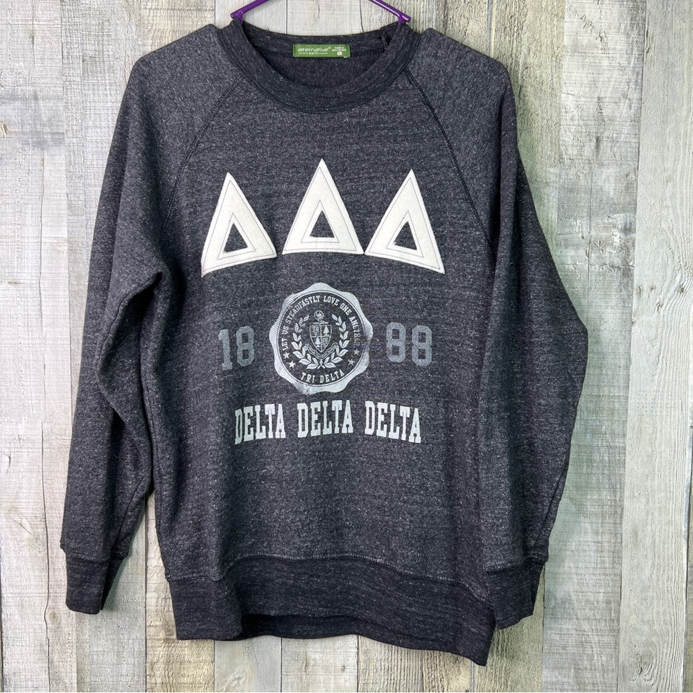 Alternative Earth Size Medium Delta Delta Delta Crewneck Long Sleeve Sweatshirt